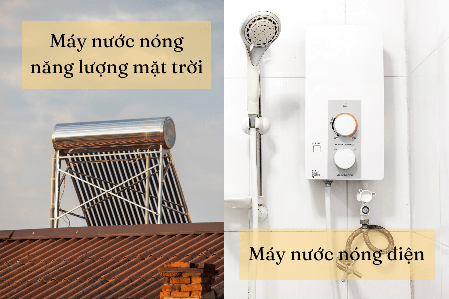 So sánh máy nước nóng năng lượng mặt trời và máy nước nóng điện