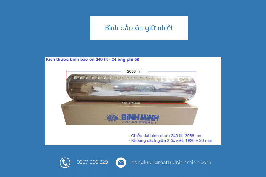 Bảng giá phụ kiện máy nước nóng năng lượng mặt trời 10 Bình bảo ôn máy nước nóng năng lượng mặt trời Bình Minh