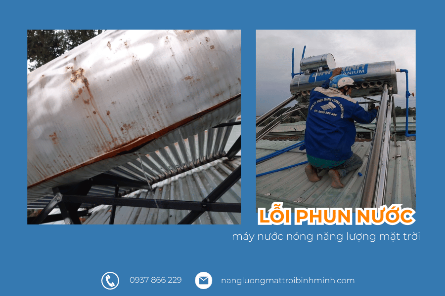 Lỗi máy nước nóng năng lượng mặt trời phun nước