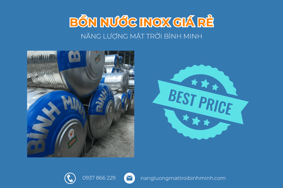 Bồn nước inox giá rẻ Bình Minh giảm giá đến 30% 5 Bồn nước inox giá rẻ