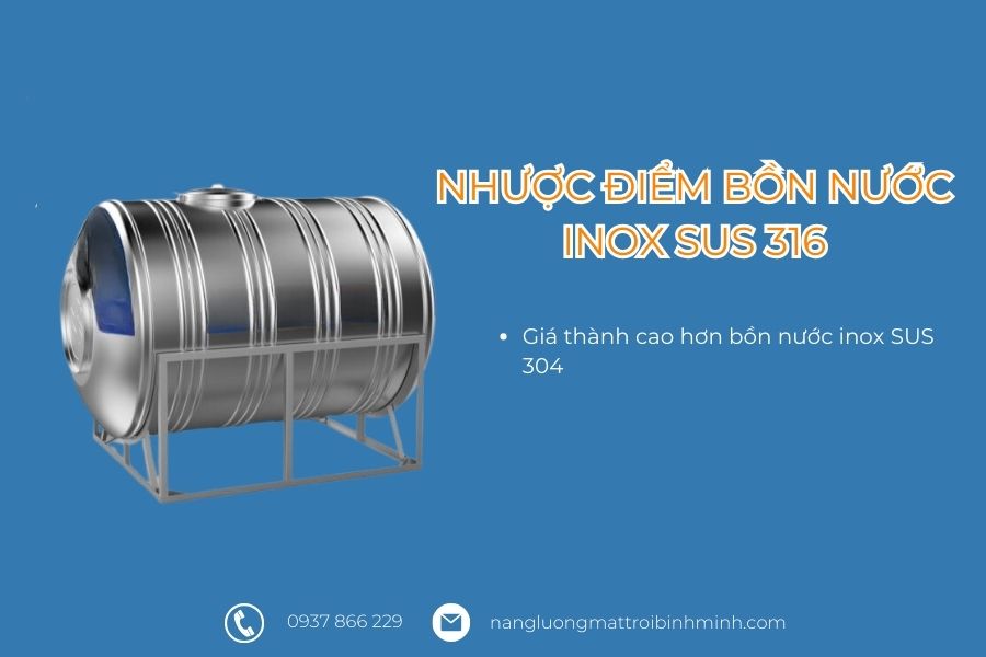 Nhược điểm bồn nước inox SUS 316