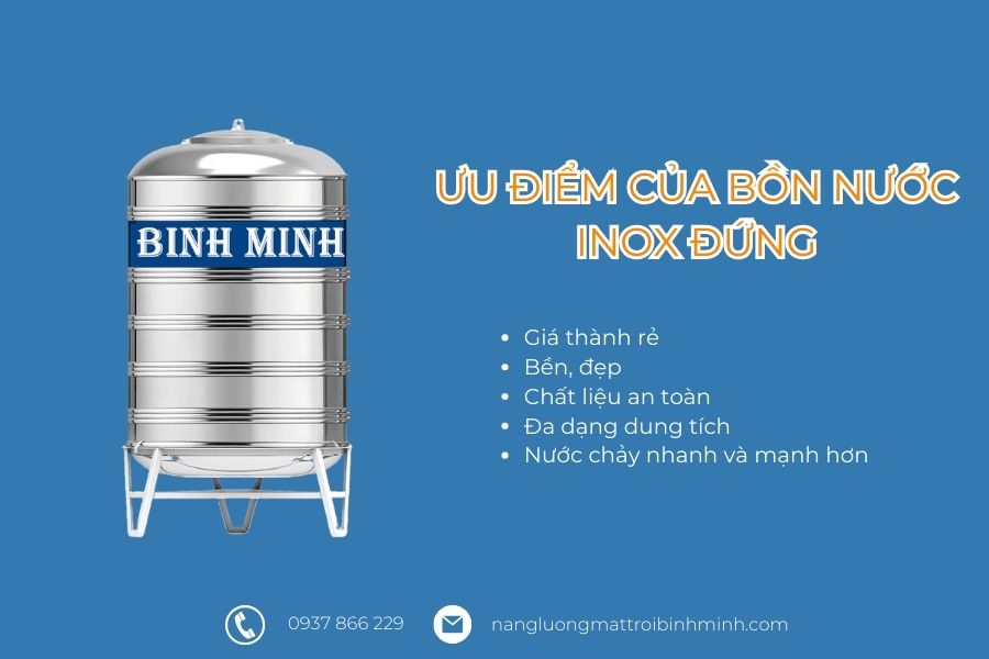 Bồn nước inox đứng có gì đặc biệt? Có nên mua bồn đứng không? 6 Ưu điểm của bồn nước inox đứng