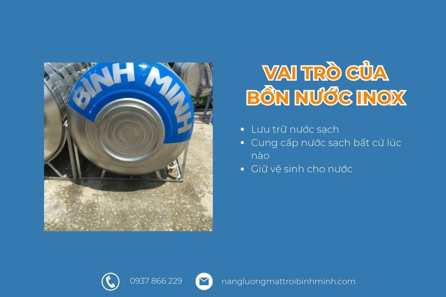 Vai trò của bồn nước inox