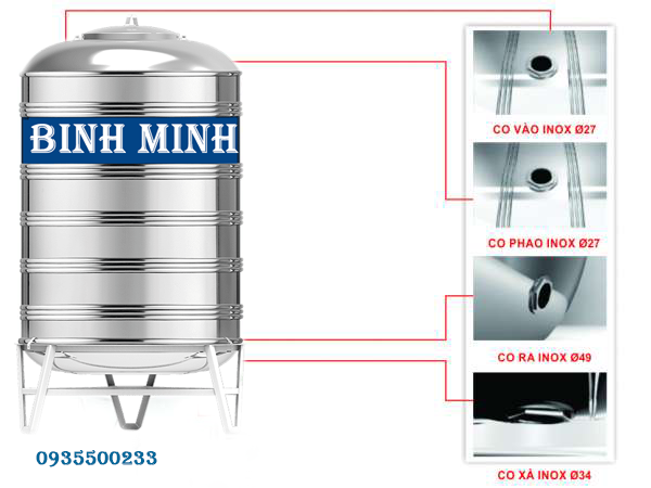 bồn nước inox 5000L bình minh