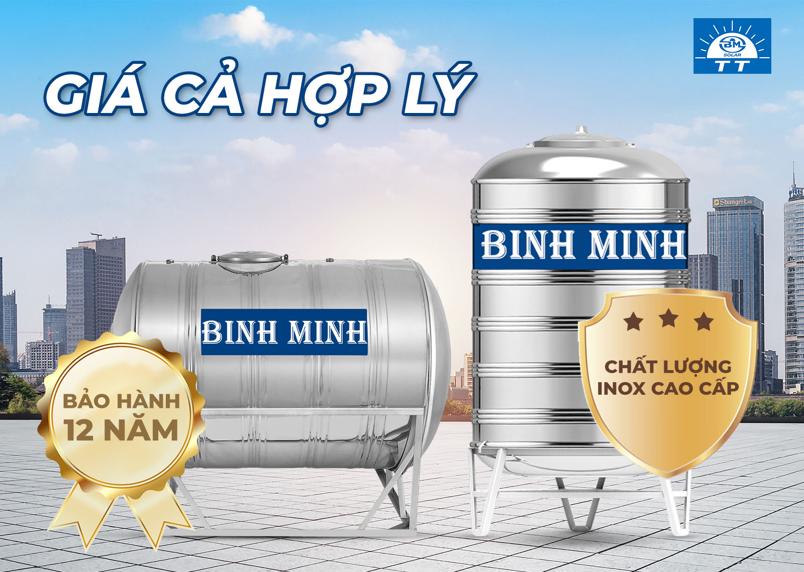 Bồn nước inox Bình Minh