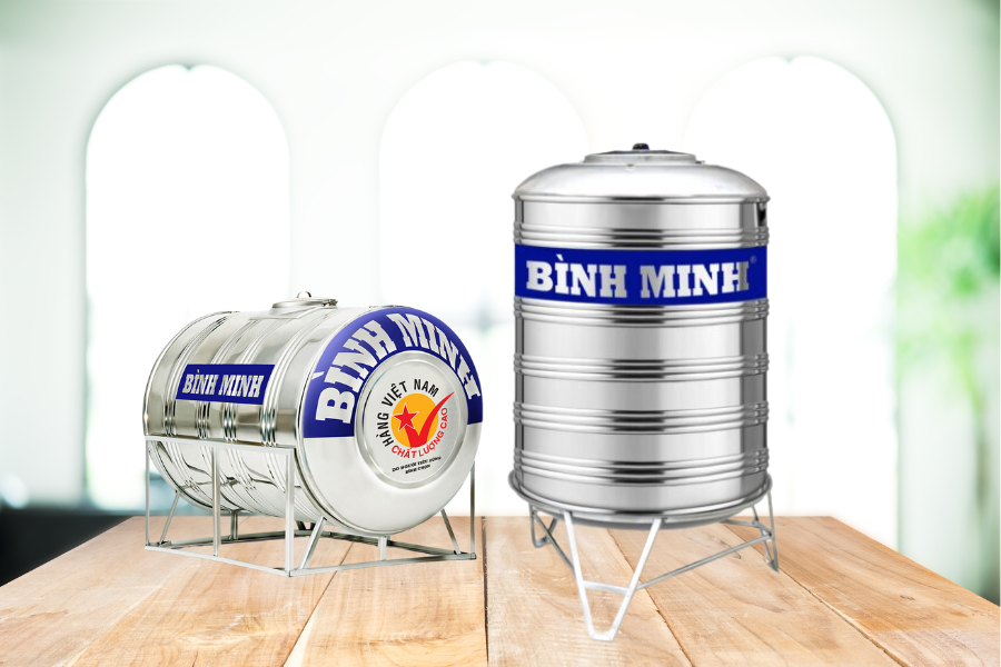 Về kiểu dáng, bồn nước inox 5000 lít có hai loại chính là kiểu đứng và kiểu nằm