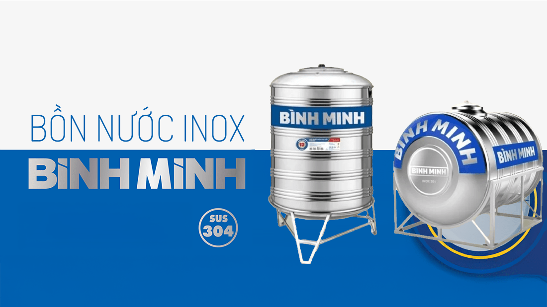 Banner bồn nước inox bình minh